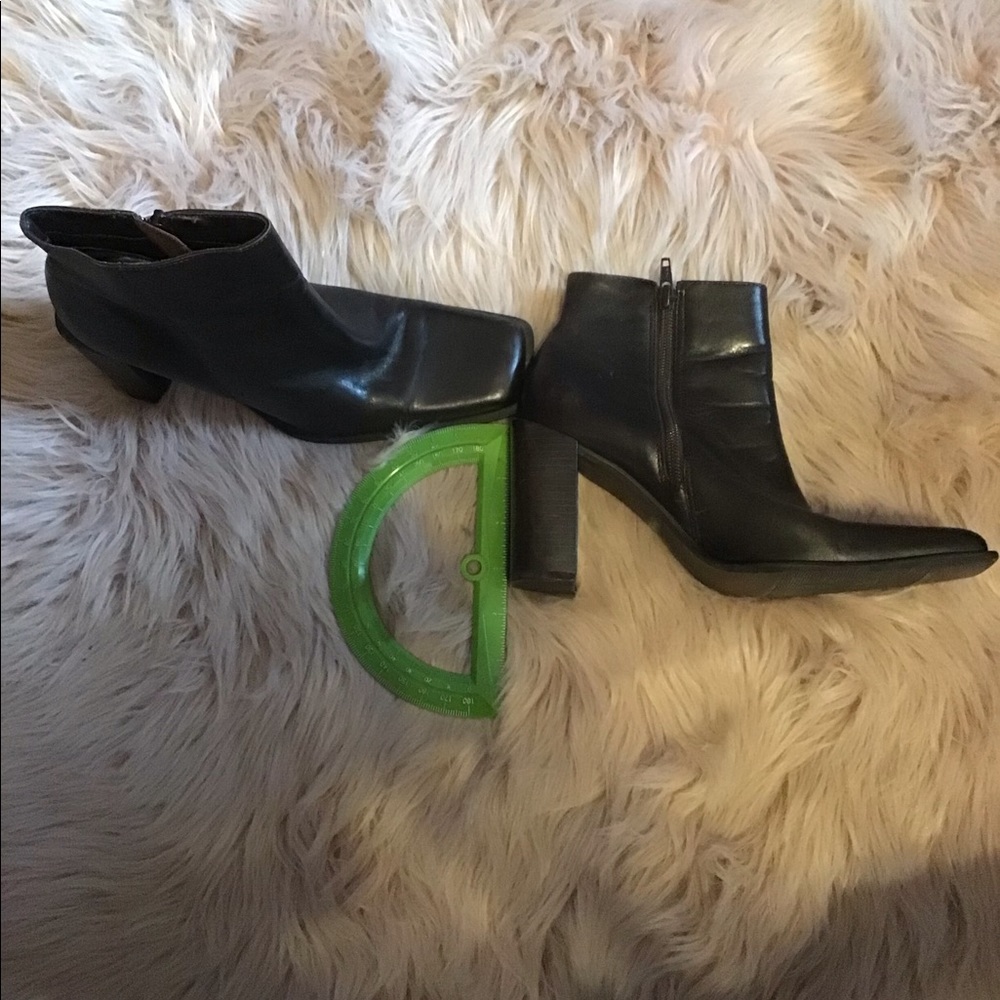 Dark brown heeled ankle boots